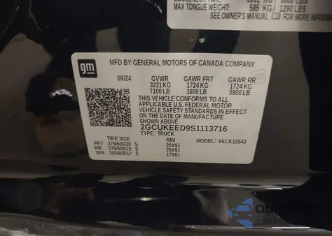 2025 Chevrolet Silverado 1500 4Wd Short Bed Rst from USA, damaged, VIN 2GCUKEED9S1113716